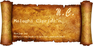 Meleghi Ciprián névjegykártya